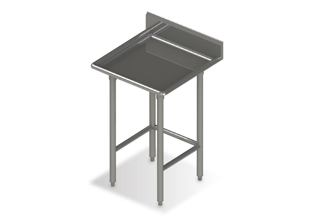 Allied Stainless Work table 24 x 24 open base with backsplash