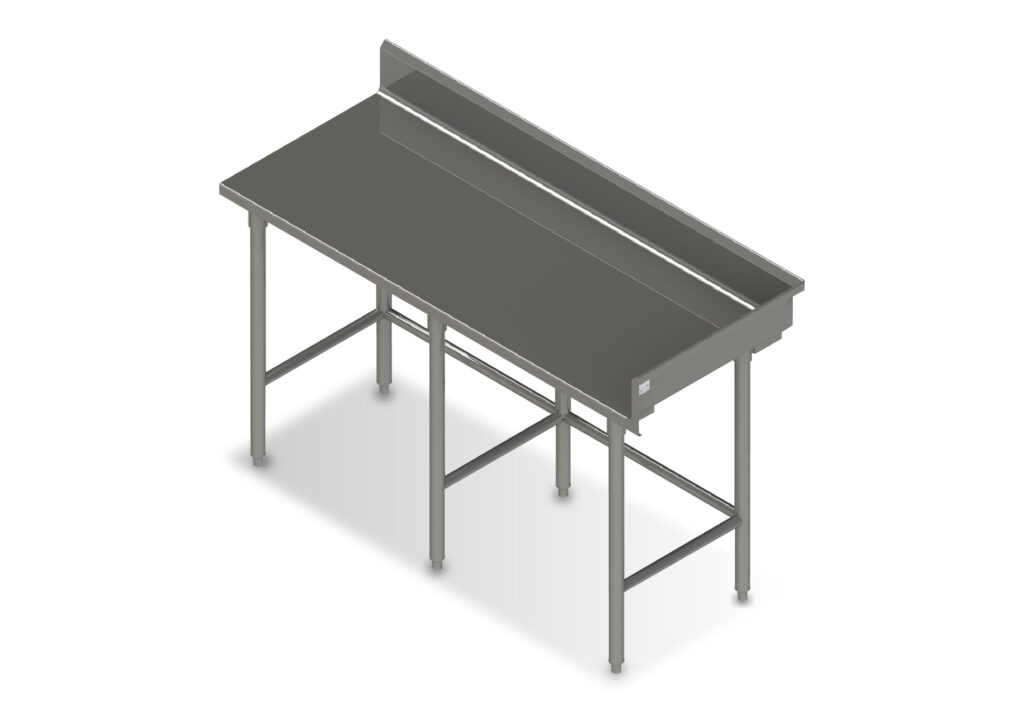 Allied Stainless Work table 60 x 34 open base with backsplash
