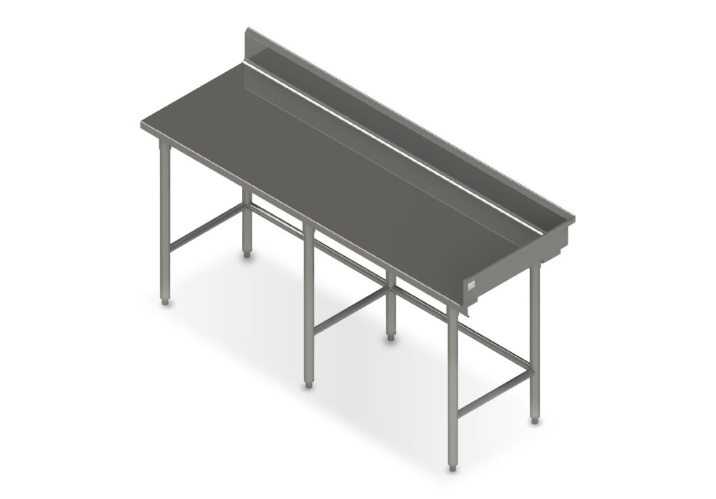 Allied Stainless Work table 72 x 34 open base with backsplash
